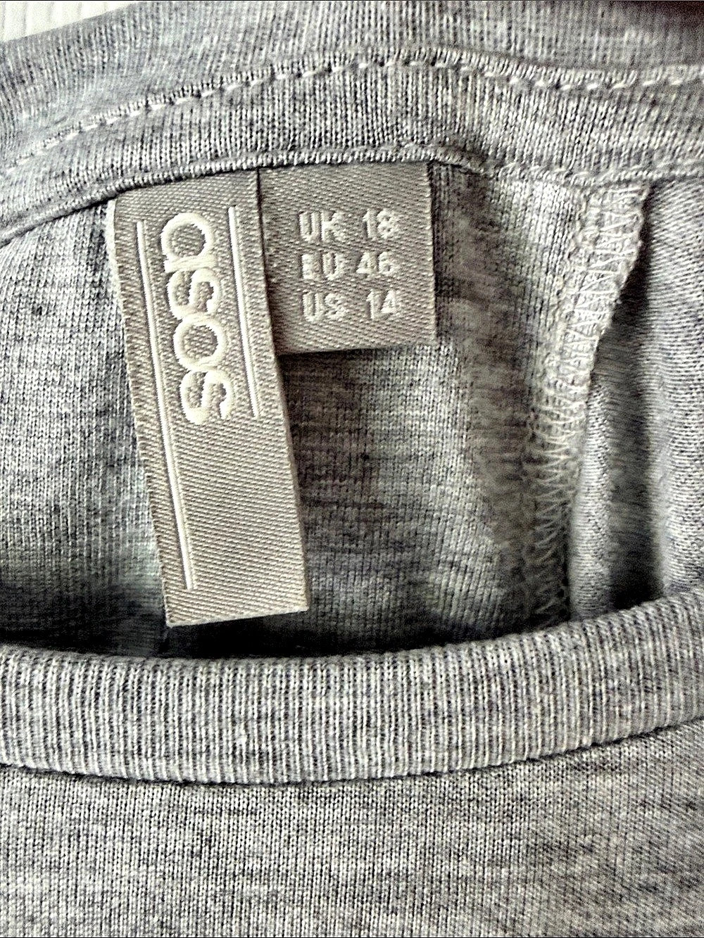 asos Gray Lace-Up T-Shirt Size 14 - Picture 3 of 3